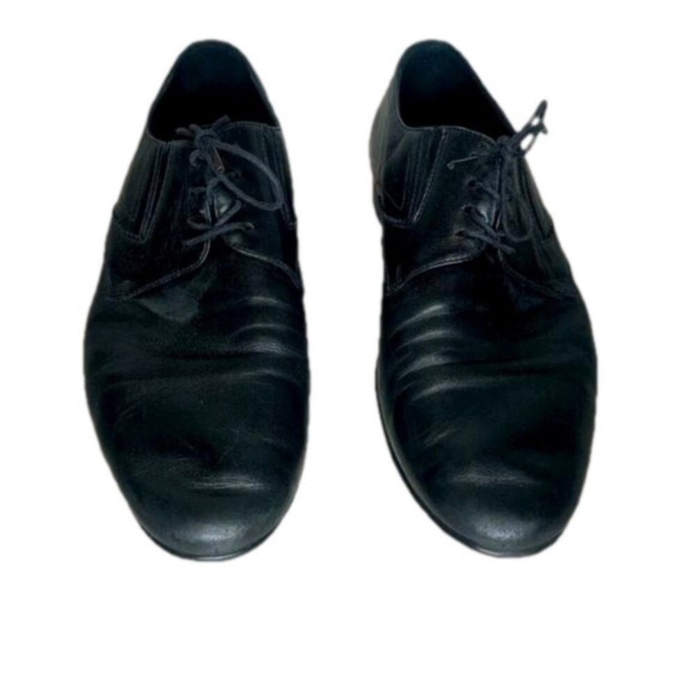 Mirage black Italian leather dress shoes size 9.5 business classic work wear
